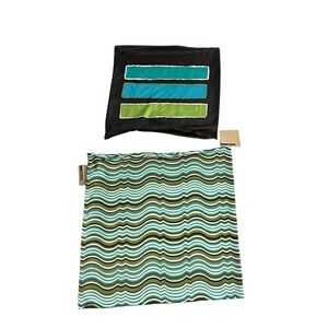 NEW West Elm Silk Satin MCM Style Pillow Covers Set Of Two